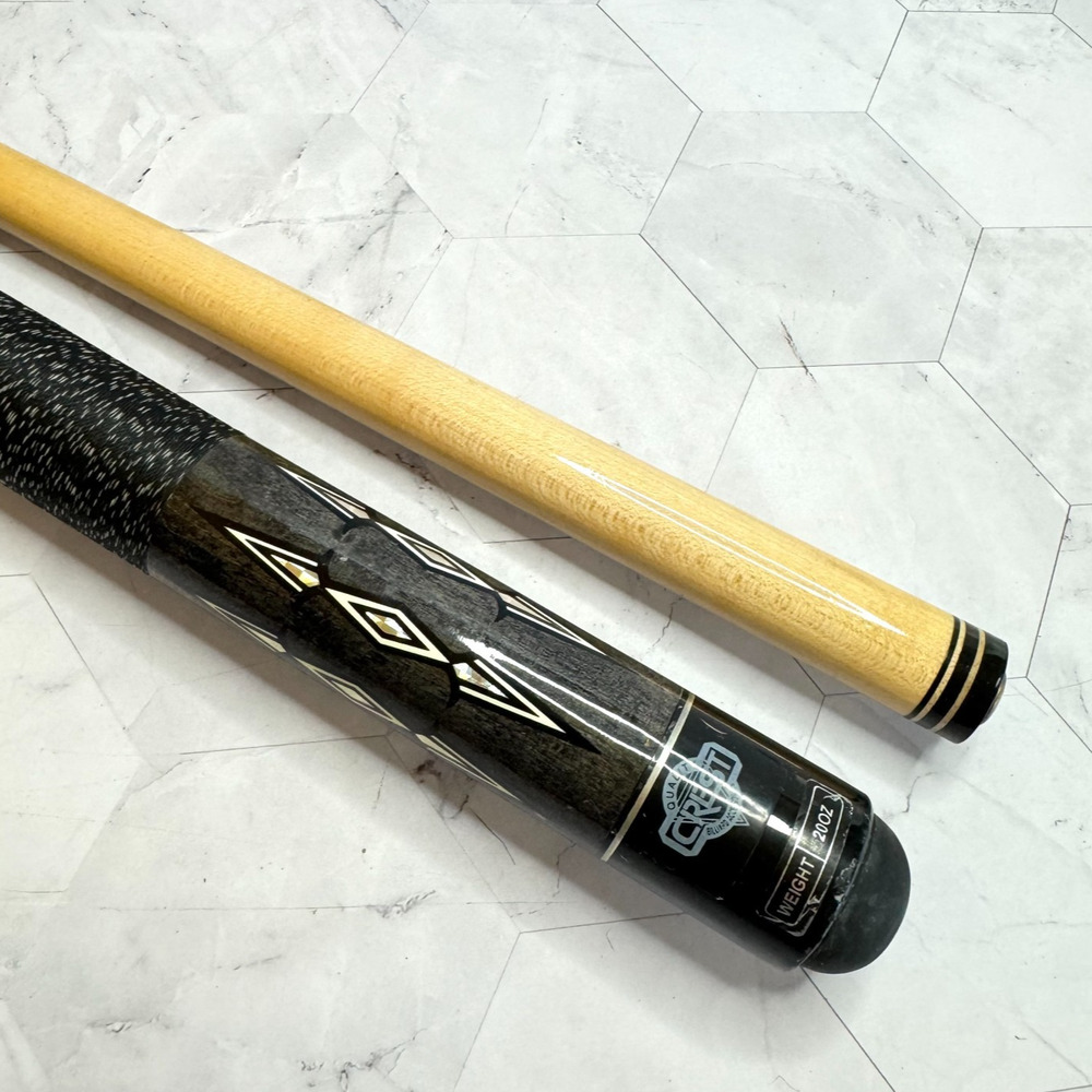 CREST Pool Cue Stick 59” 20oz Gray Inlay Brass Joint Classic Billiards